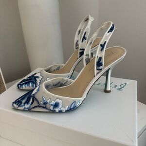 Betsey Johnson Patch Blue Floral Heels